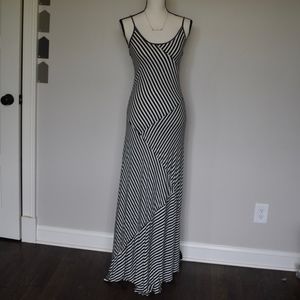 NWOT black & white striped maxi dress